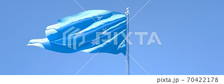 3D rendering of the national flag of Micronesia waving in the wind 70422178