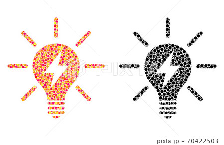 Pixel Electric Light Bulb Mosaic Icons Pixel Electric Light Bulb Mosaic Icons 70422503