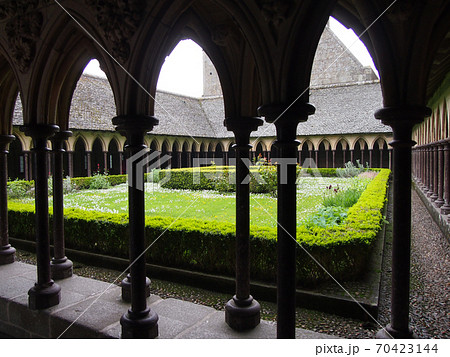 Inside the basilica of Mont St Michel France. Mont-Saint-M…