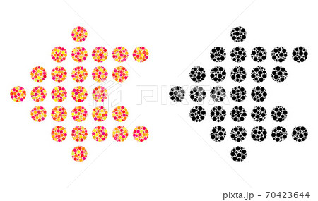 Pixel Dotted Arrow Left Mosaic Icons 70423644