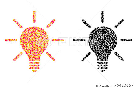 Dot Light Bulb Mosaic Icons Dot Light Bulb Mosaic Icons 70423657