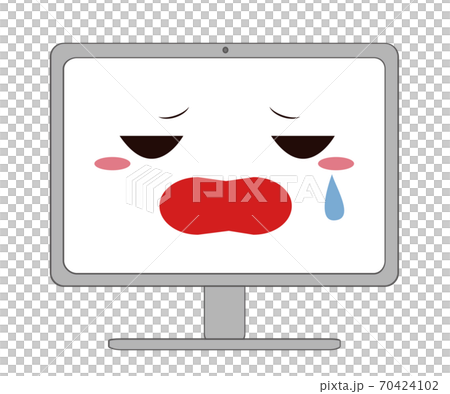 A computer with an impatient look - Stock Illustration [70424102] - PIXTA