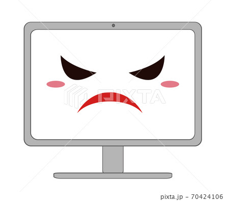 怒った表情の顔つきのパソコン 怒った表情の顔つきのパソコン 70424106