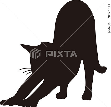猫 背伸びシルエット 猫 背伸びシルエット 70424511