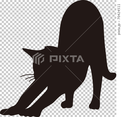 猫 背伸びシルエット 猫 背伸びシルエット 70424511