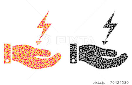 Dot Electricity Supply Hand Mosaic Icons 70424580