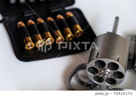 .44 revolver magnum gun with jacket hallow point bullet 70426155