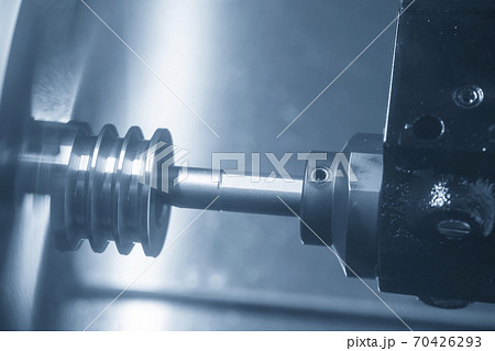 The  CNC lathe machine bore cutting. 70426293