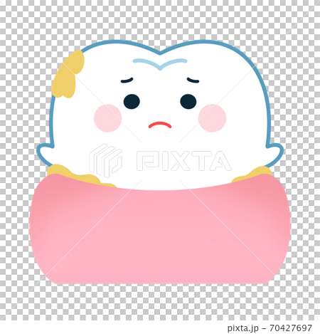 汚れがついた歯のイラスト（歯石・歯垢） 70427697