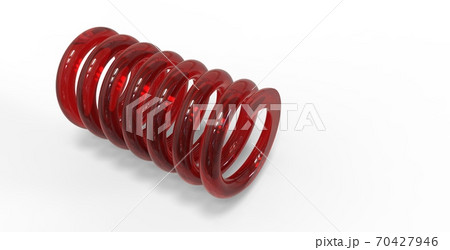 3d render of glass spring   isolated on white background 70427946