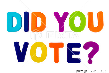Text DID YOU VOTE? on a white background Text DID YOU VOTE? on a white background 70430426