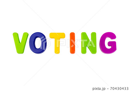 Text VOTING on a white background. 70430433