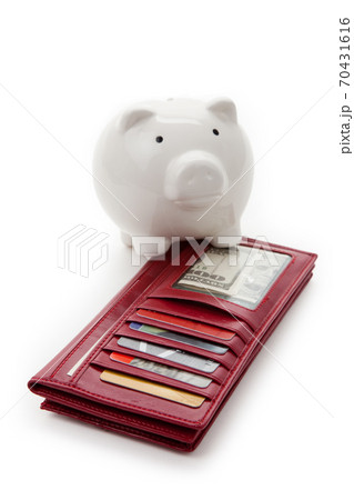 Red Wallet and Piggy Bank Red Wallet and Piggy Bank 70431616