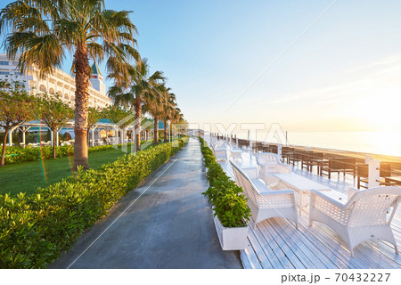 Beautiful embankment for walking and sport in Alanya Turkey. 70432227