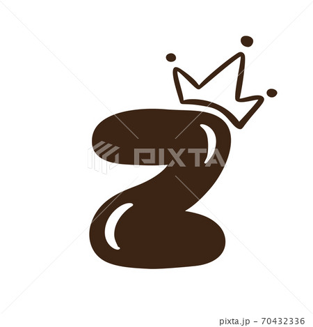 Vector plump vintage cute letter Z with crown. - Stock