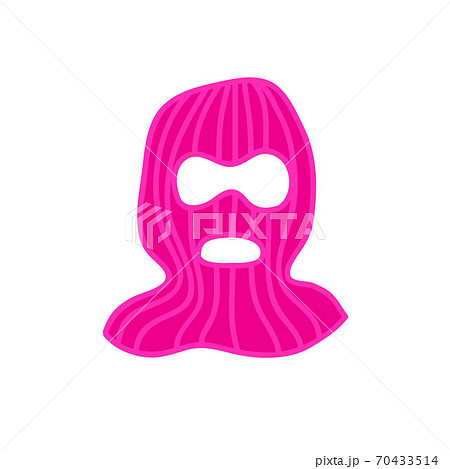 balaclava hat, thief hat icon, vector color illustration 70433514