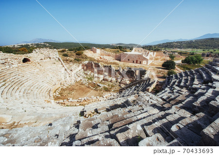 The ruins of the old amphitheater in Turkey The ruins of the old amphitheater in Turkey 70433693