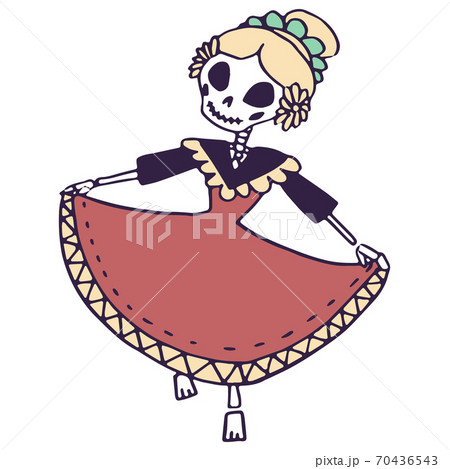 Dead girl dancing on white isolated backdrop Dead girl dancing on white isolated backdrop 70436543