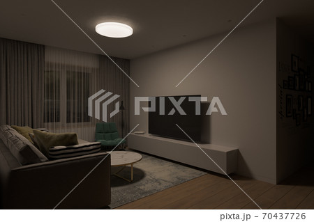 3d illustrations of interior living room tv zone 3d illustrations of interior living room tv zone 70437726