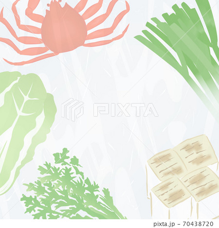 お鍋料理の具材背景イラスト白色 かに鍋 のイラスト素材