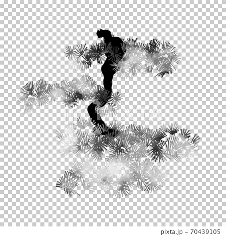 Pine tree (ink painting style) 1 - Stock Illustration [70439105] - PIXTA