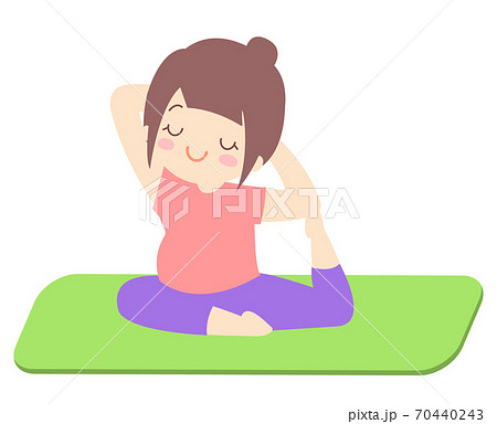 マタニティーヨガ 鳩のポーズ のイラスト素材