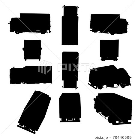 トラックシルエット角度色々のイラスト素材
