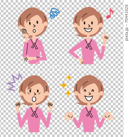 Various facial expressions of women 70441028