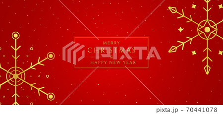 Snowflake gold luxury design red background. 70441078