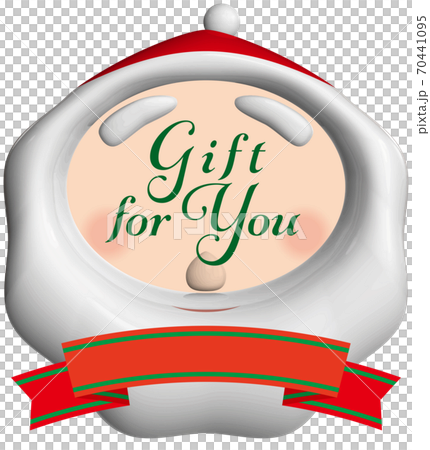 GiftforYouサンタクロースの形をしたシーリングワックス風マーク背景透明 70441095
