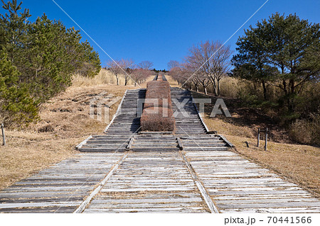 栗野岳レクリエーション村の日本一の枕木階段	 70441566