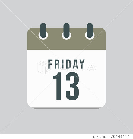 Vector icon day page calendar, date Friday 13 70444114