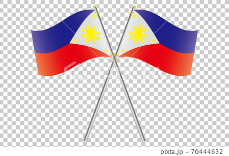 新世界の国旗2：3Verグラデーション波ポールクロス　フィリピン 70444632