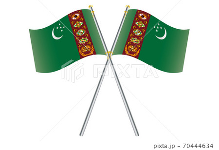 新世界の国旗2：3Verグラデーション波ポールクロス　トルクメニスタン