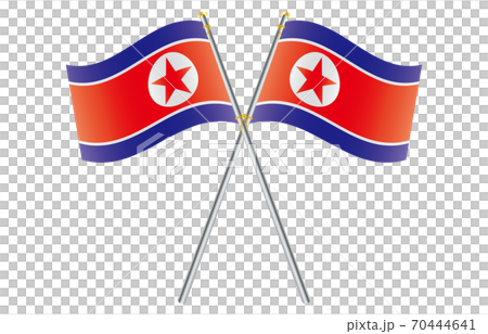 新世界の国旗2：3Verグラデーション波ポールクロス　朝鮮民主主義人民共和国 70444641