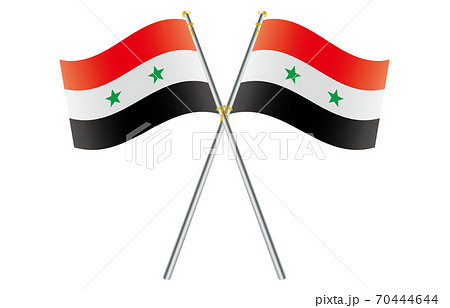 新世界の国旗2：3Verグラデーション波ポールクロス　シリア 70444644