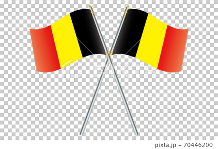 新世界の国旗2 3verグラデーション波ポールクロス ベルギーのイラスト素材
