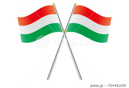 新世界の国旗2：3Verグラデーション波ポールクロス　ハンガリー