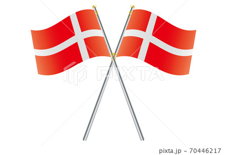 新世界の国旗2：3Verグラデーション波ポールクロス　デンマーク 70446217