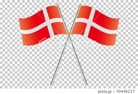 新世界の国旗2：3Verグラデーション波ポールクロス　デンマーク 70446217