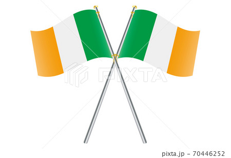 新世界の国旗2：3Verグラデーション波ポールクロス　アイルランド