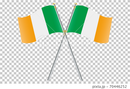 新世界の国旗2：3Verグラデーション波ポールクロス　アイルランド 70446252