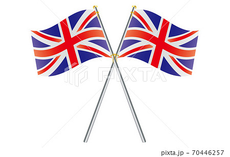 新世界の国旗2：3Verグラデーション波ポールクロス　イギリス