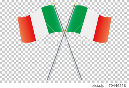 新世界の国旗2：3Verグラデーション波ポールクロス　イタリア 70446258