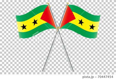 Flag of the New World 2: 3 Ver Gradation Wave Pole Cross Sao Tome Principe 70447454