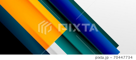 Geometric abstract backgrounds with shadow lines, modern forms, rectangles, squares and fluid gradients. Bright colorful stripes cool backdrops 70447734