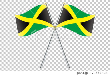 新世界の国旗2：3Verグラデーション波ポールクロス　ジャマイカ 70447898