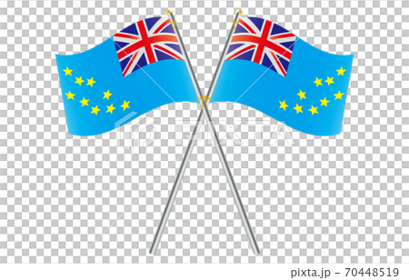 Flag of the New World 2: 3 Ver Gradation Wave Pole Cross Tuvalu 70448519