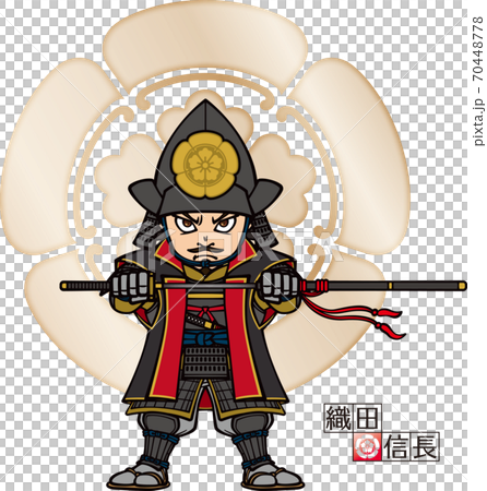 Nobunaga Oda trying to pull out a sword [3 heads, helmet, family crest] 70448778