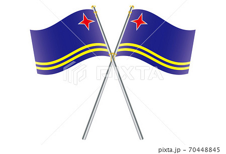 新世界の国旗2：3Verグラデーション波ポールクロス　アルバ 70448845